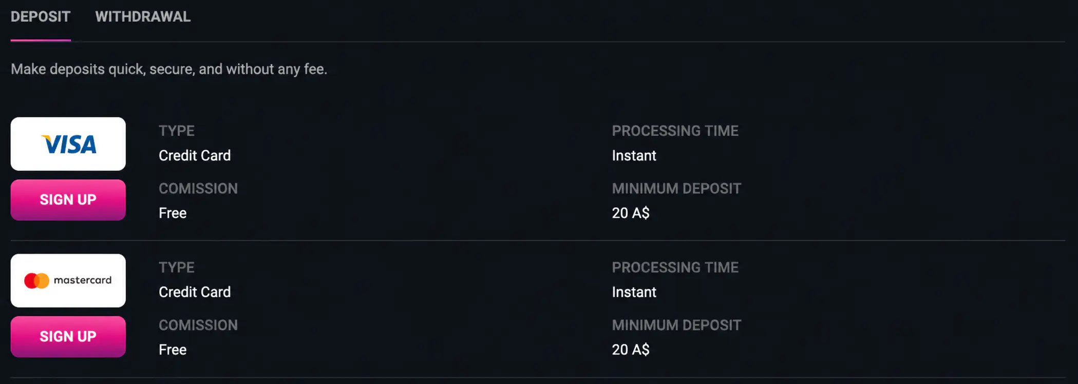 deposit